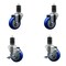 Service Caster 3.5'' SS Blue Poly Wheel Swivel 1-5/8'' Expanding Stem Caster Set 2 Brakes, 4PK SCC-SSEX20S3514-PPUB-BLU-2-TLB-2-158 - alternate 1